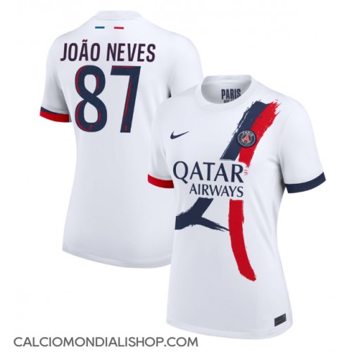 Maglie da calcio Paris Saint-Germain Joao Neves #87 Seconda Maglia Femminile 2024-25 Manica Corta